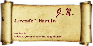 Jurcsó Martin névjegykártya